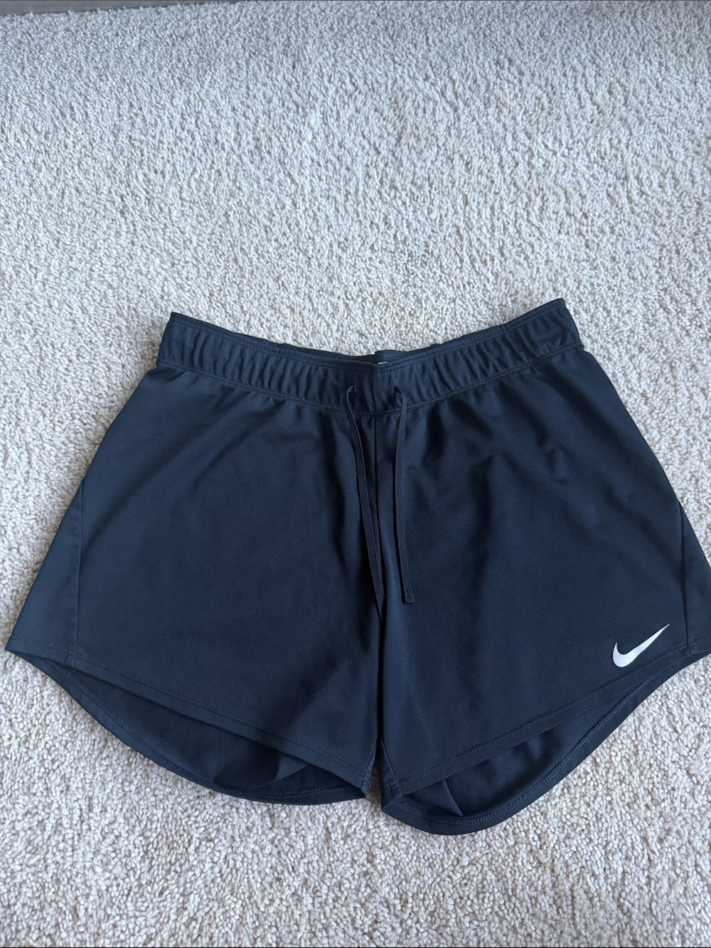 Nike Black Women's Athletic Shorts with White Swoosh
